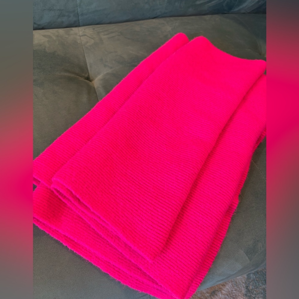 J.Crew Ribbed Scarf in SUPER SOFT Hot Pink